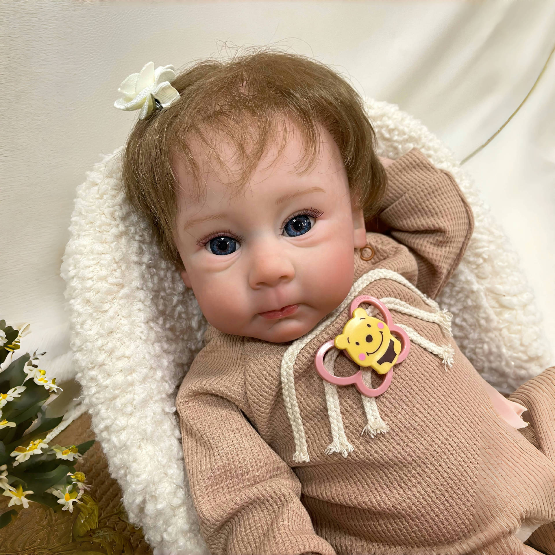 23Inch Realistic Reborn Dolls with Cloth Body 3D Vein Skin Handcrafted Gift Toy for Little Girls Collectors