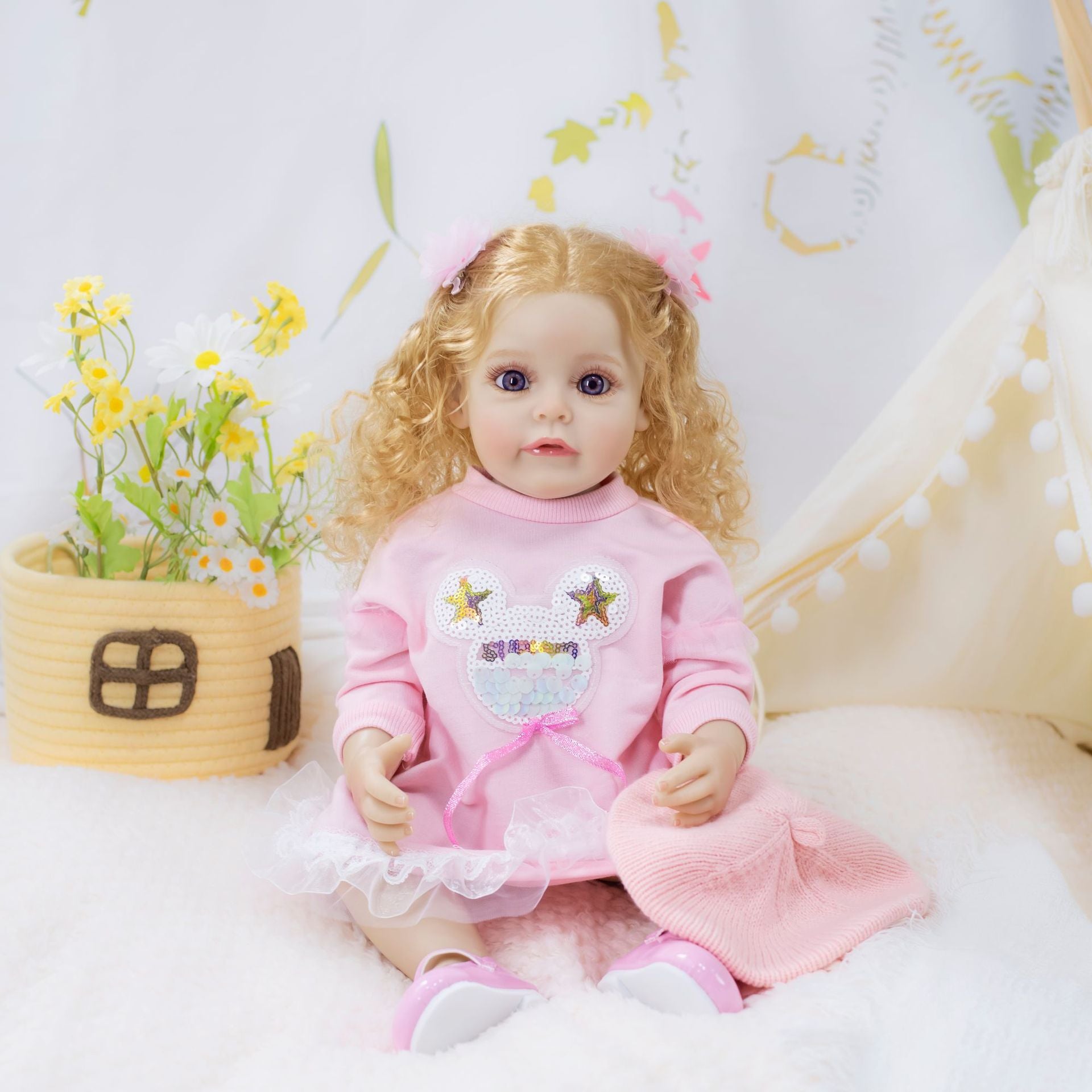22 Inch with Full Vinyl Body Real‑Looking Reborn Doll, Sweet Gift Option for Children & Adults on Special Occasions