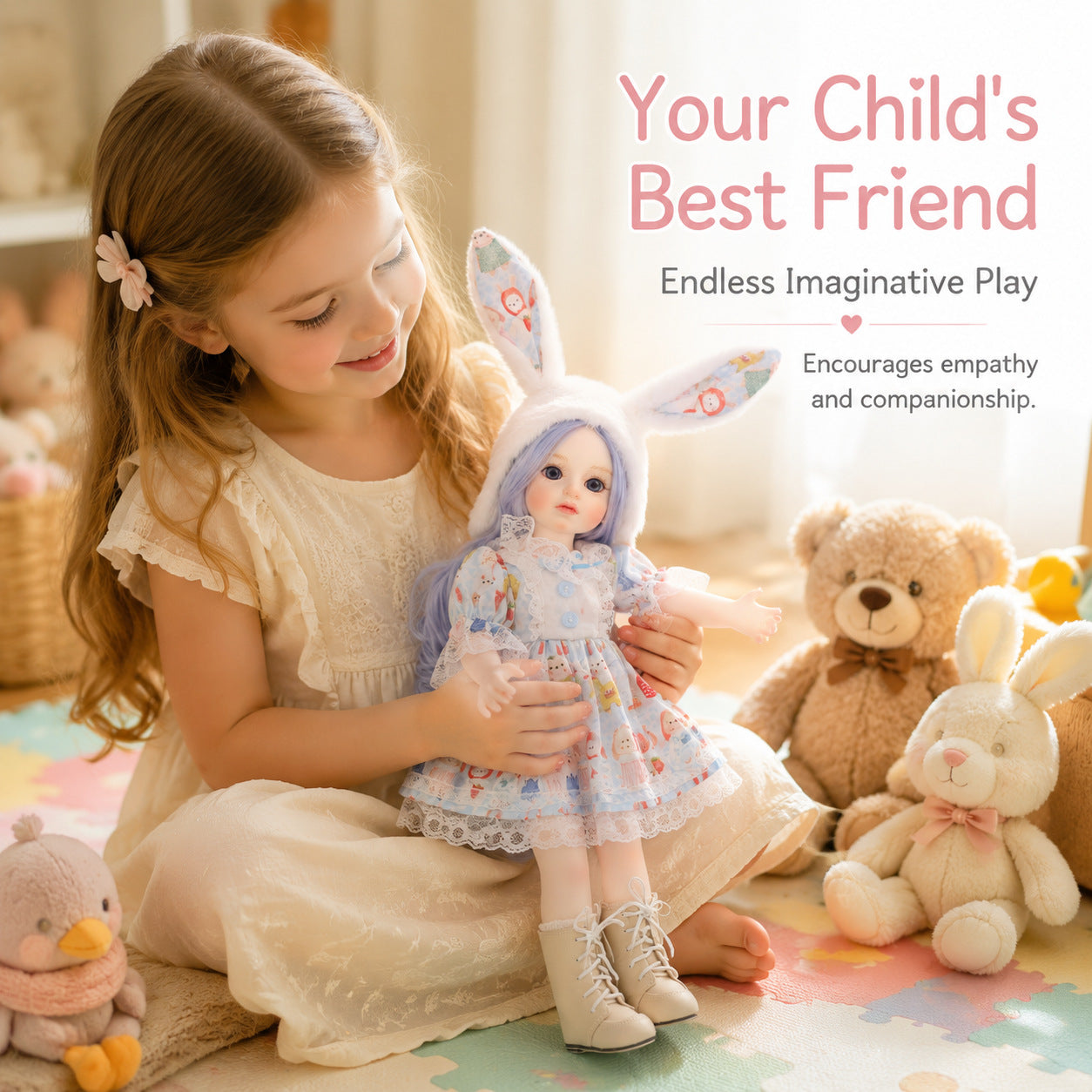 18 inch Handmade Lifelike Reborn Baby Doll with Cloth Body Realistic 3D Skin Children Play Toy for Little Girls