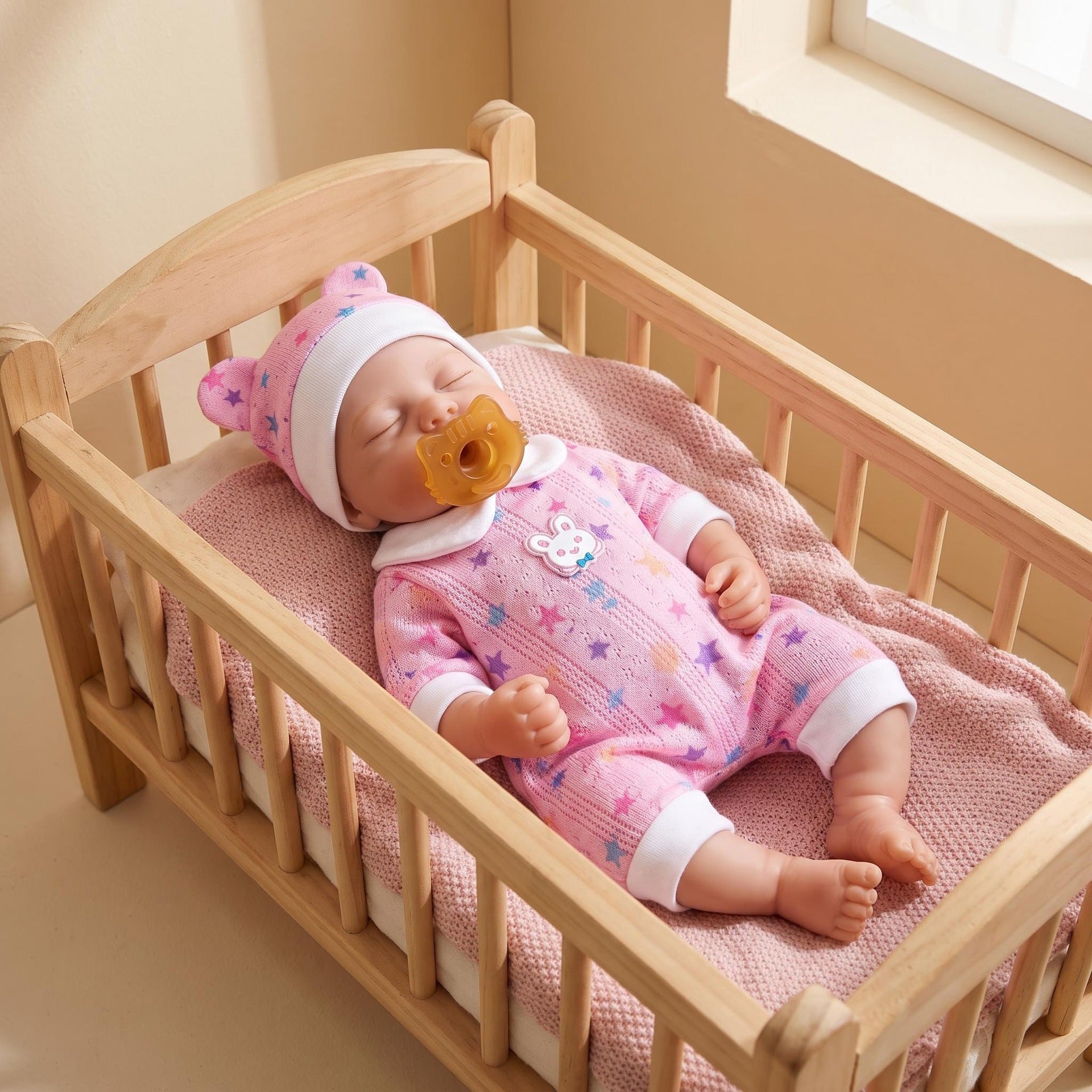 Lifelike 12‑Inch Full Silicone Reborn Doll, Peaceful Sleeping Look,  Companion for Festive Gift‑Giving Events