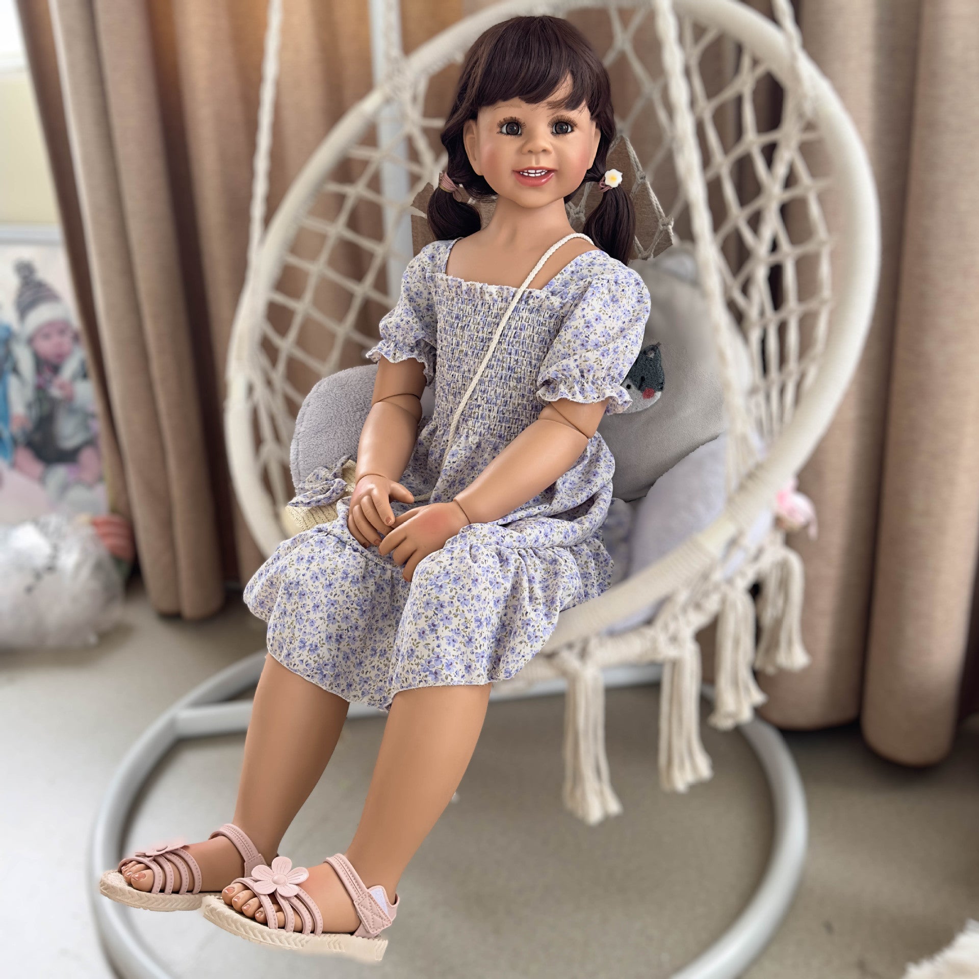 43 inch Standing Toddler Reborn Dolls with Full Vinyl Body Posable Limbs, Premium Surprise Gift For Birthday Parties And Seasonal Holiday Celebrations
