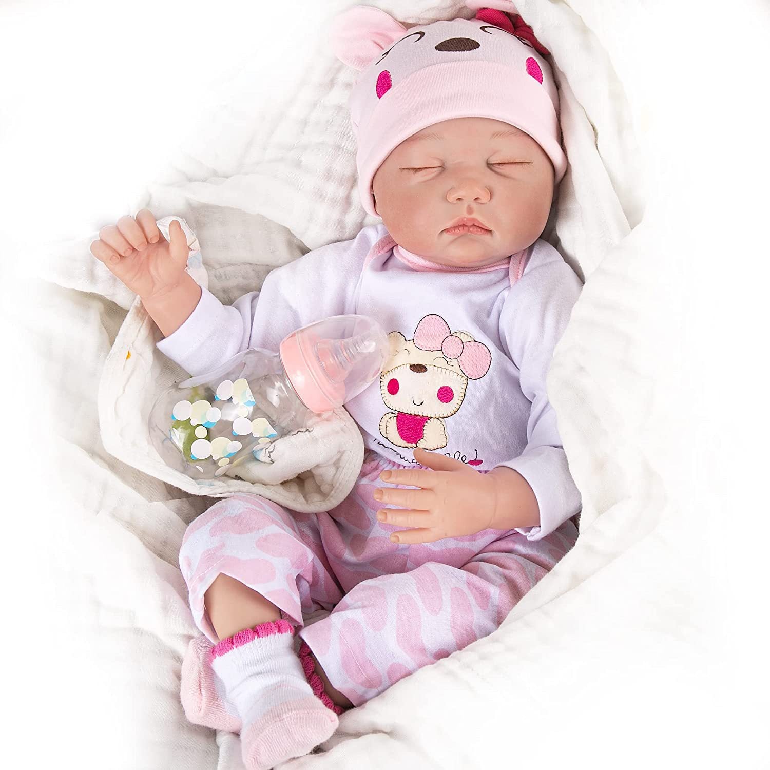 Sleeping Reborn Doll 22 inch With Cloth Body, With different styles, Festival Present Toy & Collector Gift For Girls