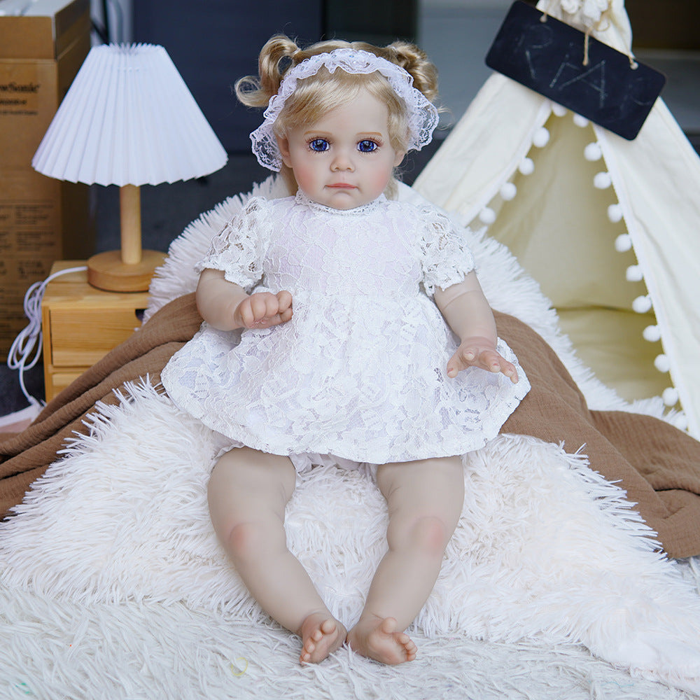 22 Inch Sound‑Sensor Reborn Doll with Full Vinyl & Cloth Body Versions, Engaging Playmate for Children and Adult Collectors for Special Occasions