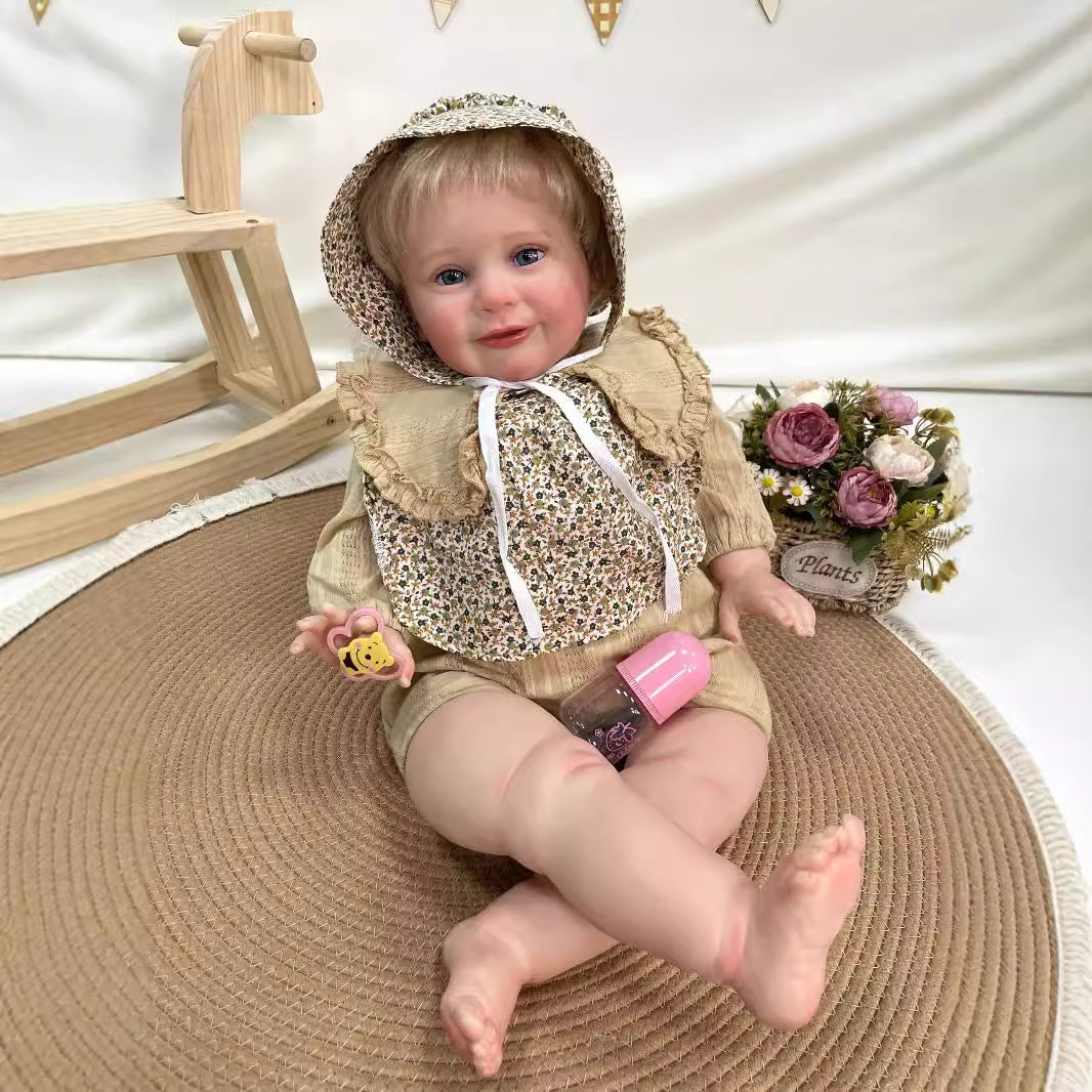 26Inches Handmade Lifelike Reborn Doll Cloth Body 3D Skin Realistic Newborn Baby Play Toy Gift for Girls & Doll Collectors