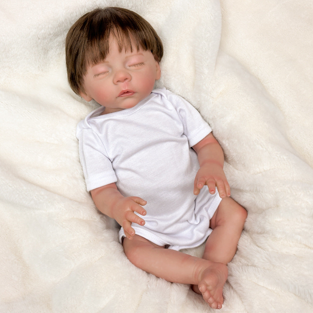 18in Full Vinyl Lifelike Sleeping Baby Doll, Sentimental Birthday Keepsake Present for Kids & Adult Enthusiasts