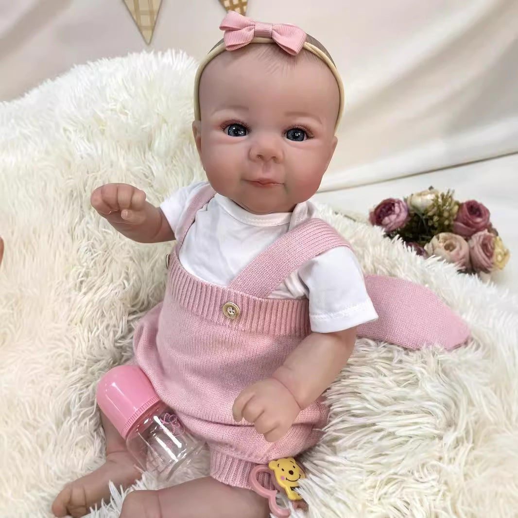 20Inch Real Life Reborn Baby Doll with Cloth Body True-to-Life 3D Skin Handmade Newborn Style Doll Toy for Girls
