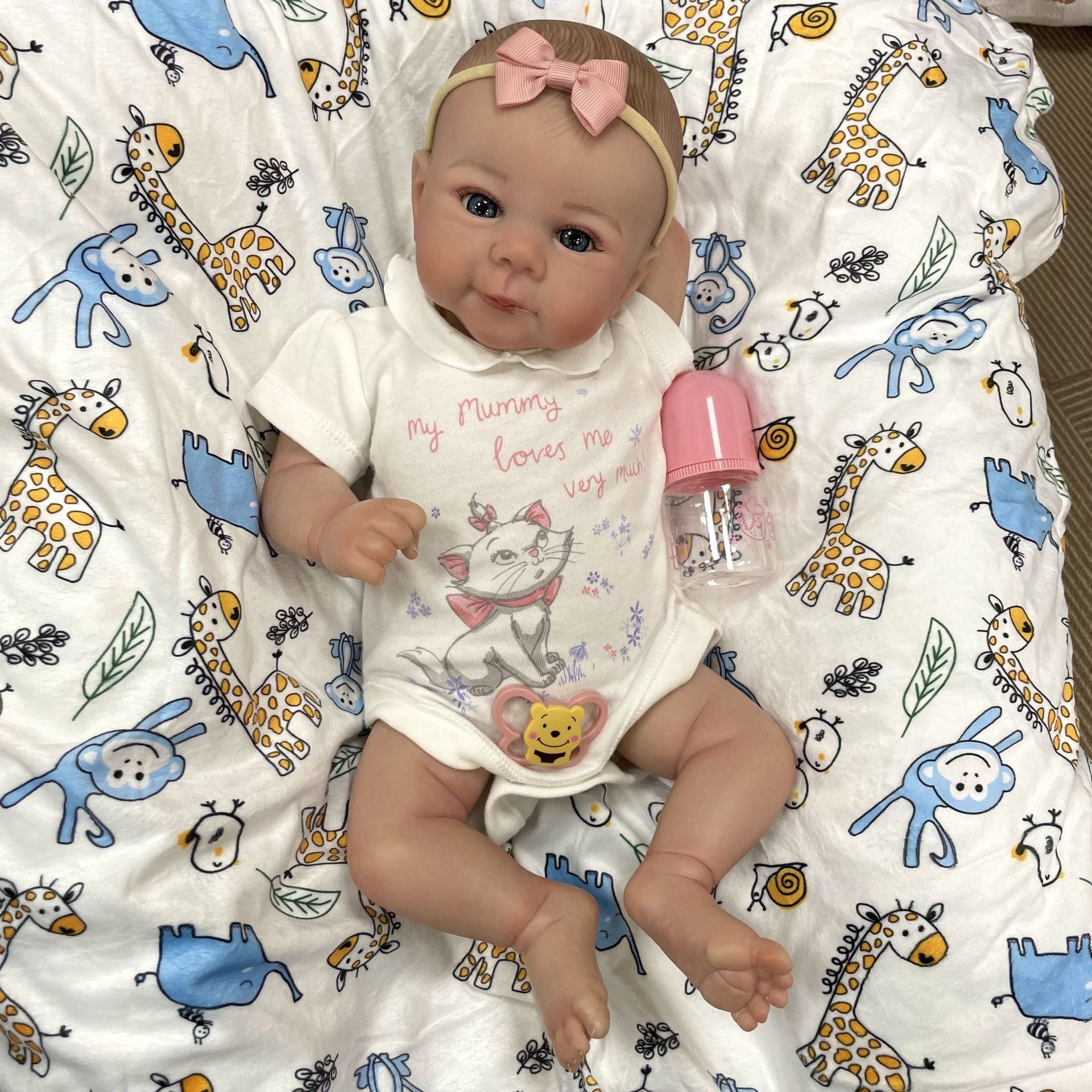 20Inch Realistic Reborn Newborn Dolls with Cloth Body Detailed 3D Skin Handmade Collectible Doll Toy for Girls & Doll Lovers