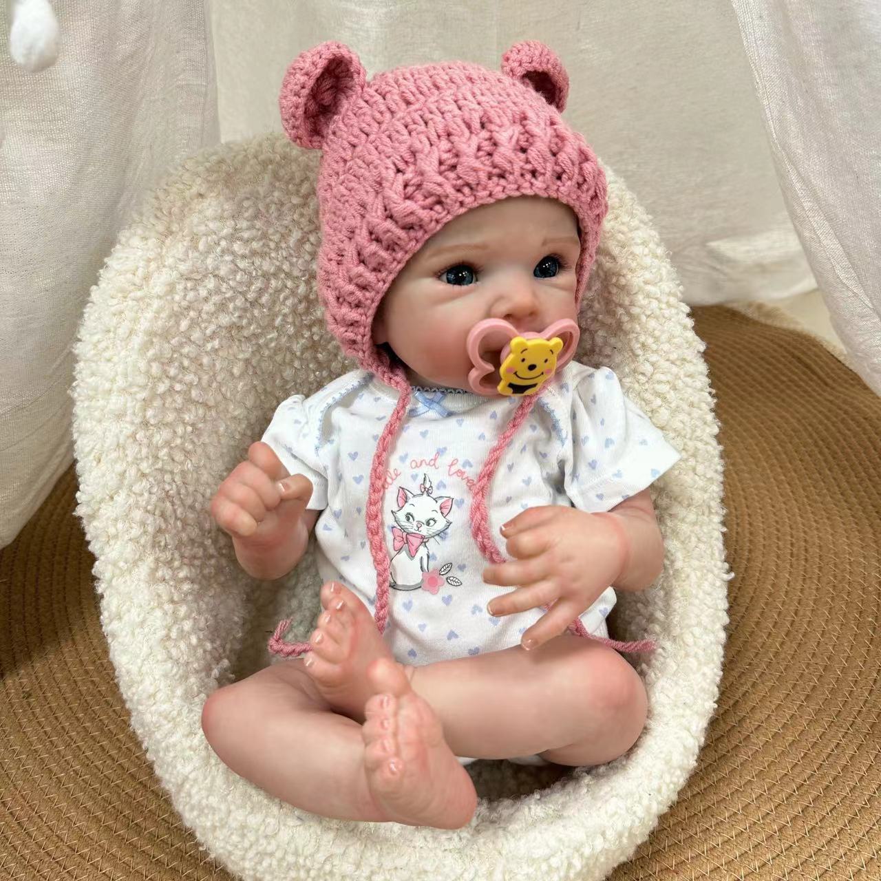 19inch with Full Vinyl Body Touch Soft Newborn Baby Dolls Toys for Girls Reborn Dolls
