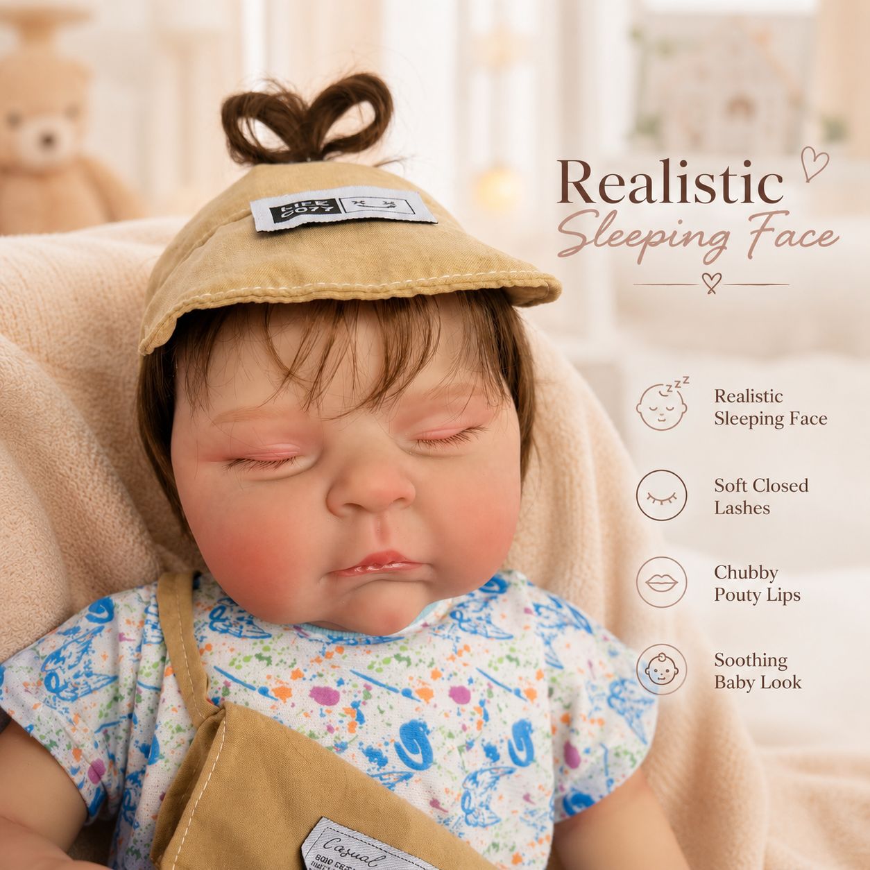18 Inch With Cloth Body Reborn‑Style Doll, Versatile Keepsake for Kids & Adult Doll Collectors