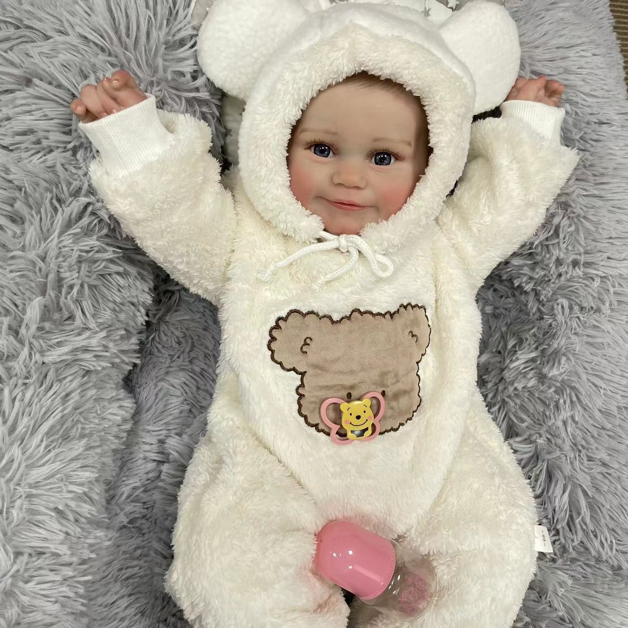 24inch Reborn Dolls with Cloth Body Touch Soft painted hair,  Newborn Baby Dolls Toys for Girls Reborn Dolls