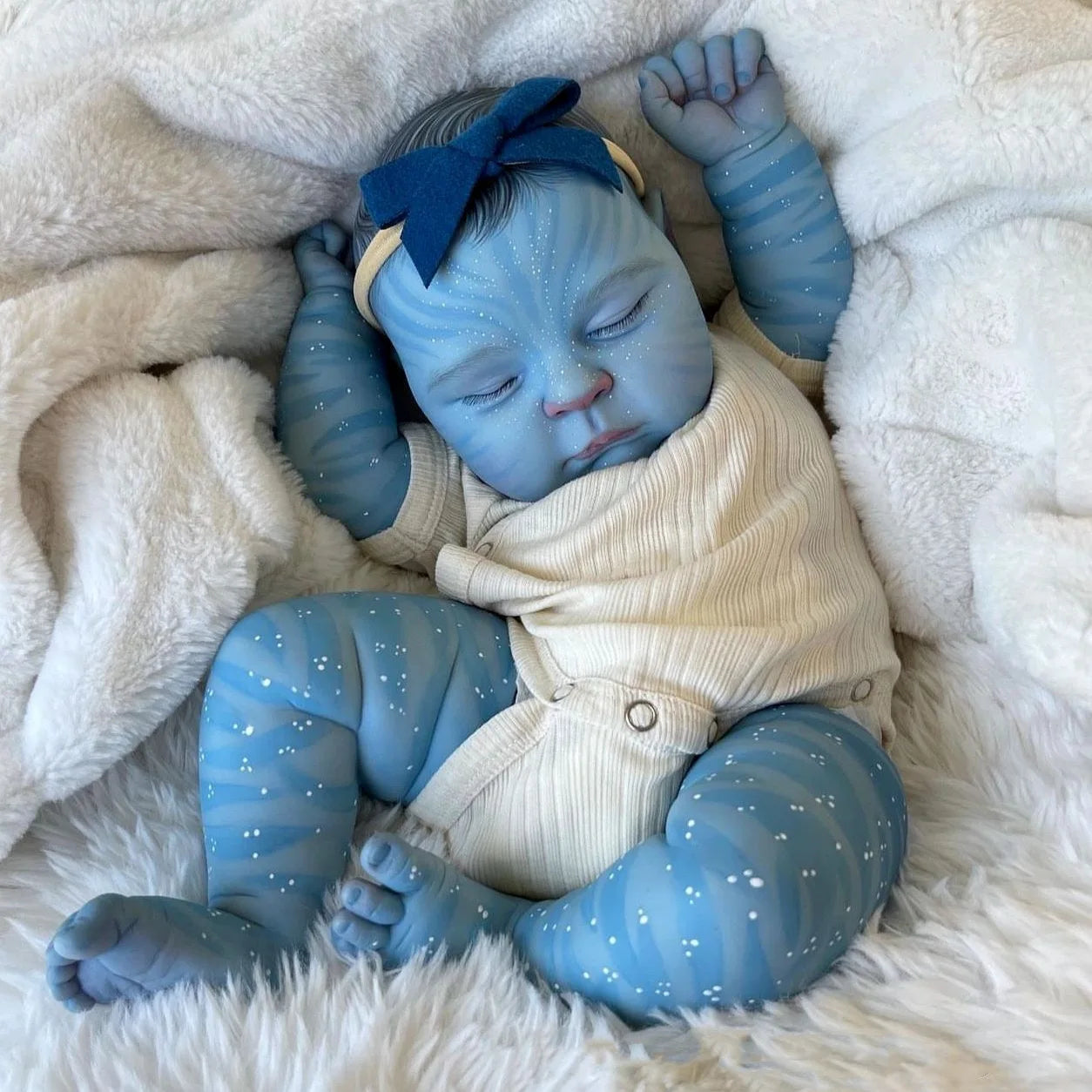 18-Inch/45cm Avatar Reborn Doll - Full Body Vinyl Waterproof 3D Skin Art
