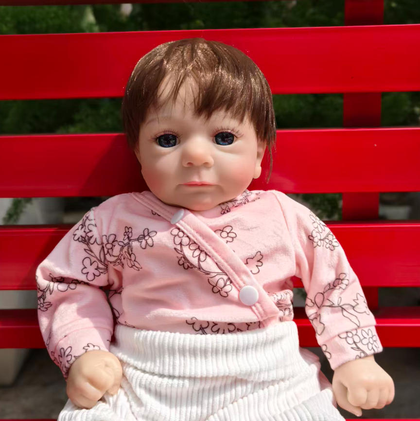 18-Inch/45CM Lifelike Already Painted Doll Newborn Baby Reborn Doll Hand Paint with Genesis High Quality 3D skin Tone