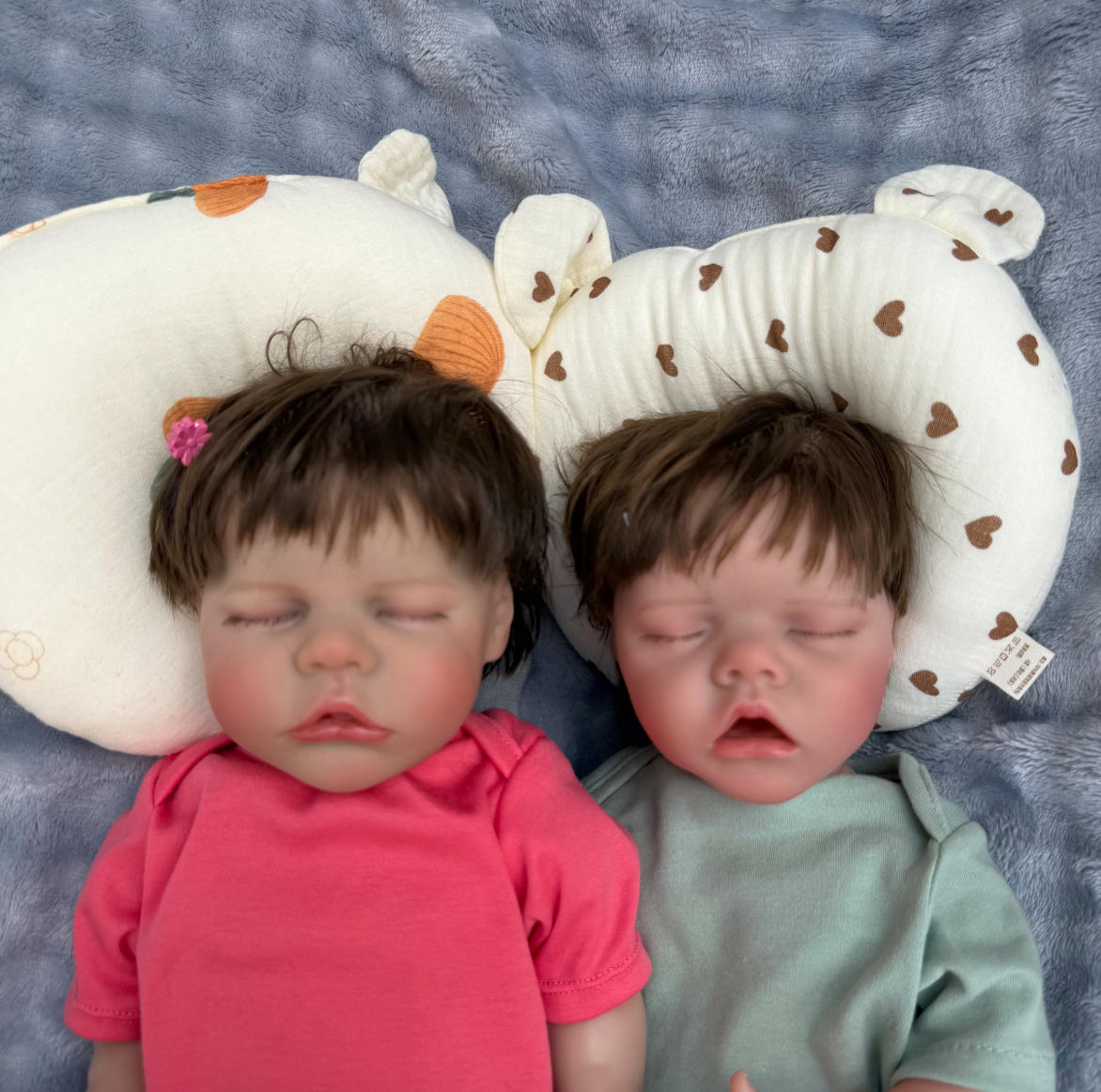 18-Inch 45cm Reborn Twin Dolls - Full Body Vinyl Waterproof Sleeping Baby Set