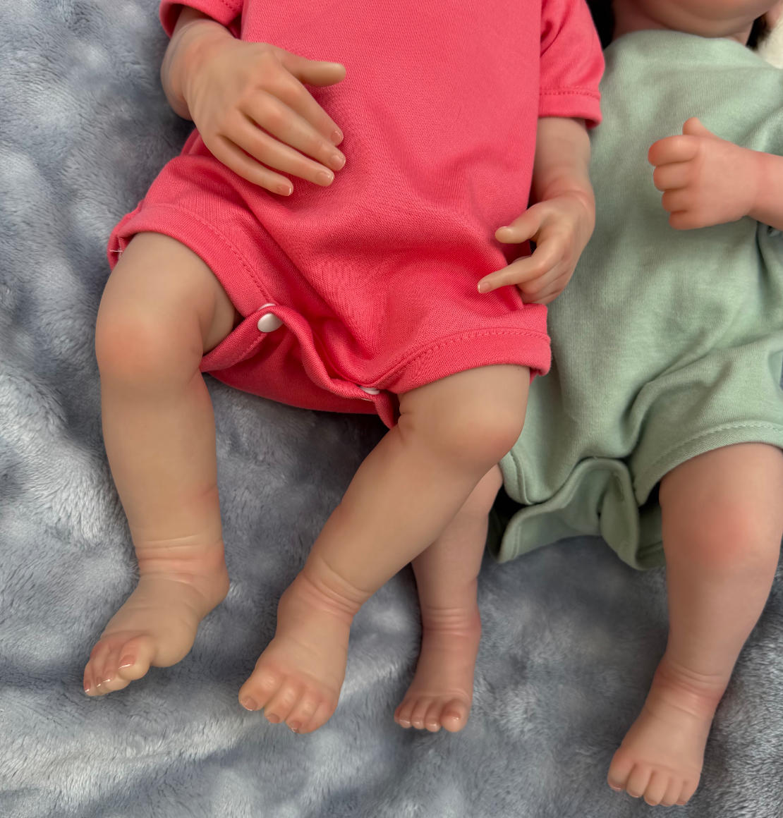 18-Inch 45cm Reborn Twin Dolls - Full Body Vinyl Waterproof Sleeping Baby Set