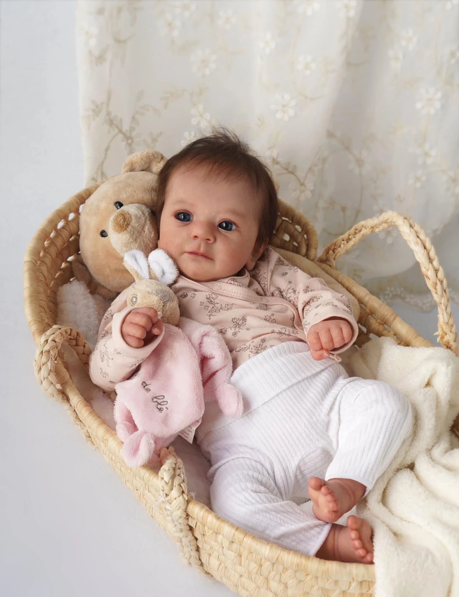 18-Inch/45CM Lifelike Already Painted Doll Newborn Baby Reborn Doll Hand Paint with Genesis High Quality 3D skin Tone
