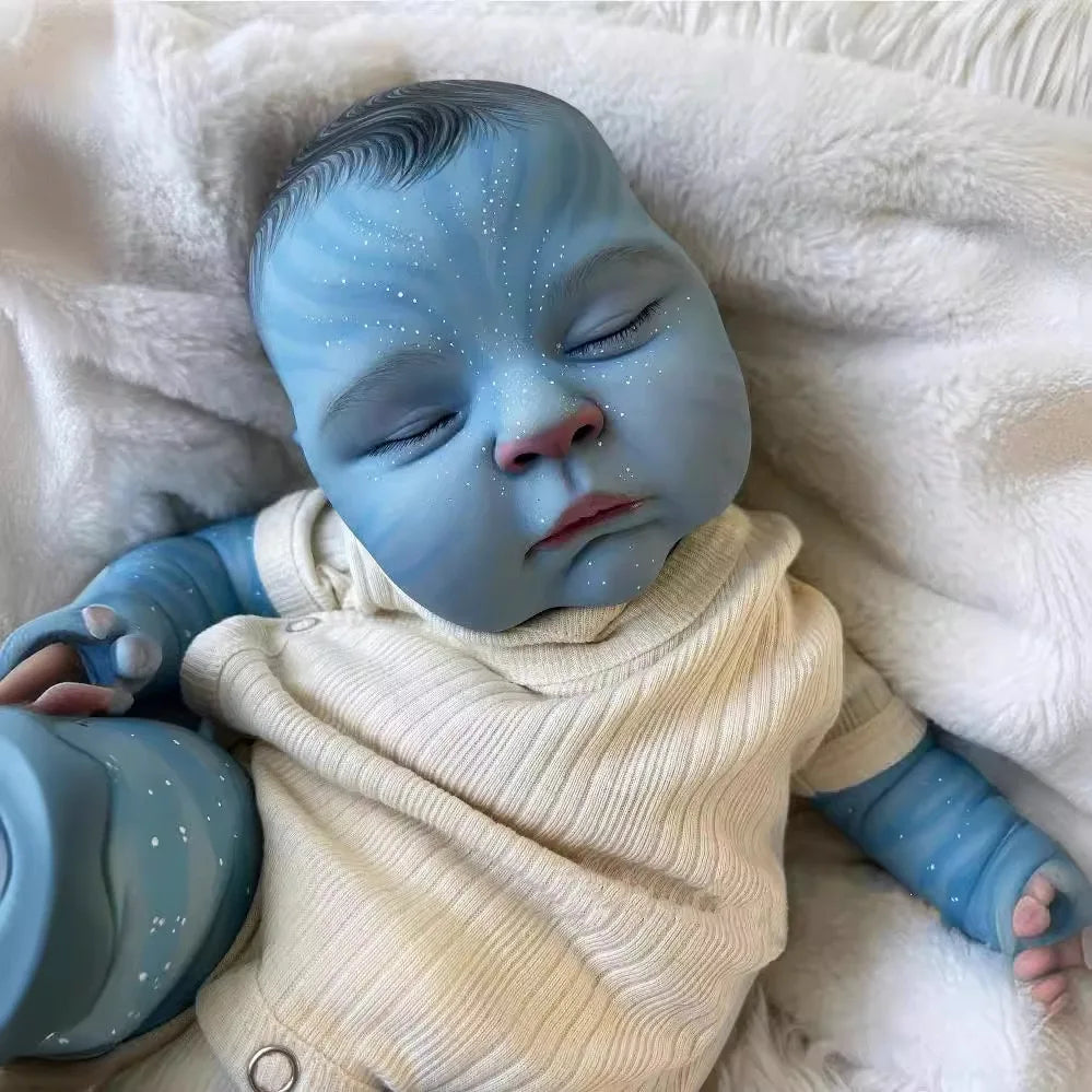 18-Inch/45cm Avatar Reborn Doll - Full Body Vinyl Waterproof 3D Skin Art