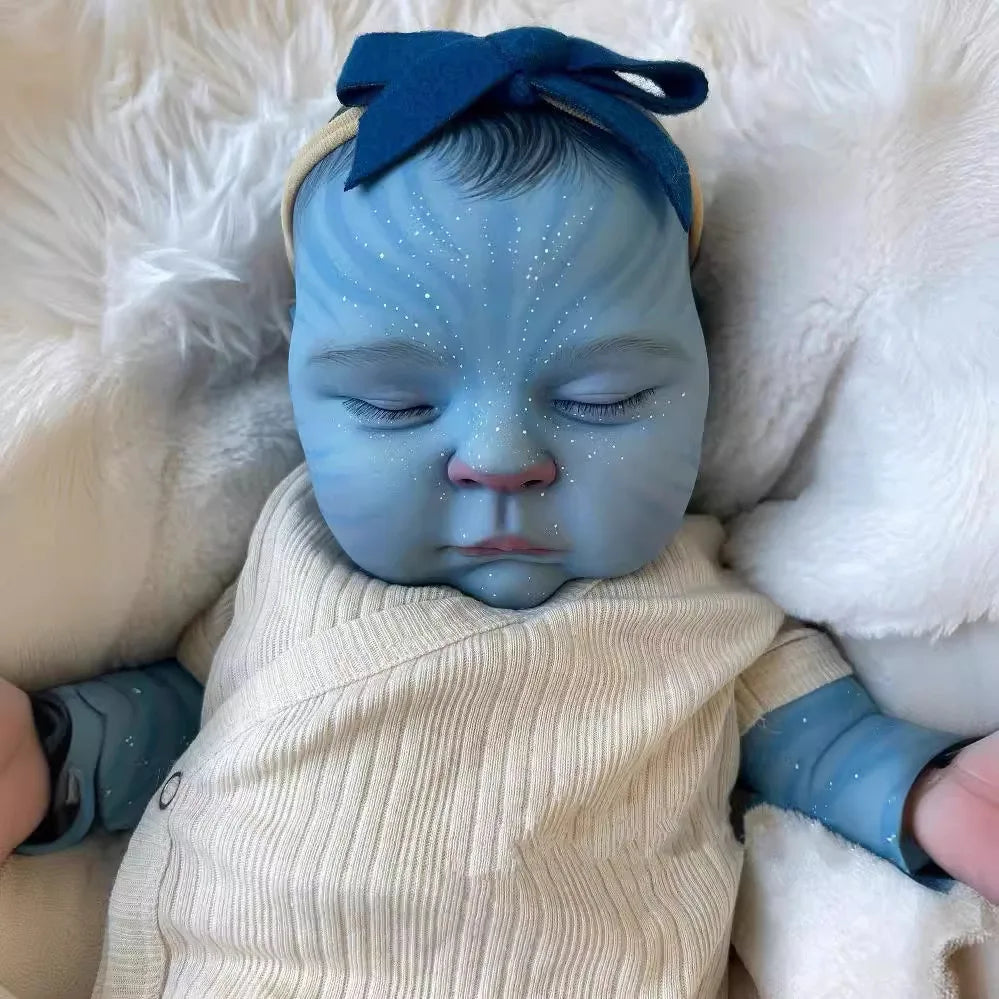 18-Inch/45cm Avatar Reborn Doll - Full Body Vinyl Waterproof 3D Skin Art