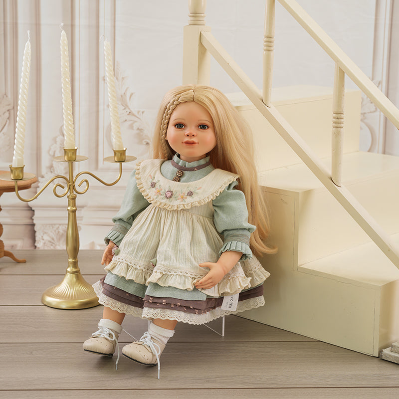 22-inch/55cm Hand-painted Ceramic Pastoral Doll Toy Porcelain Collectible Girl Dolls