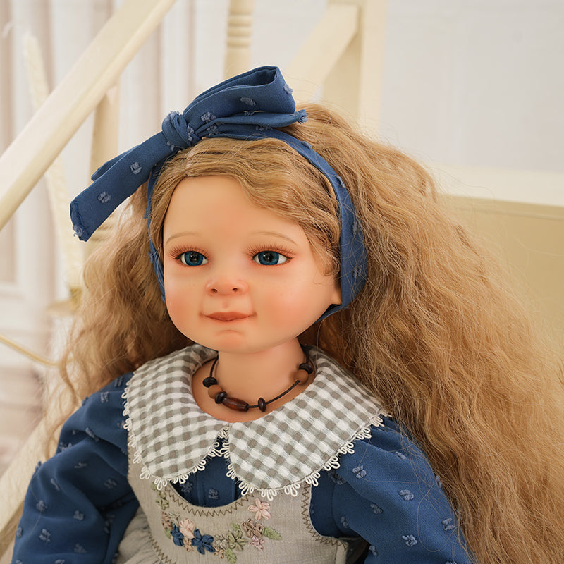 Hand-painted Porcelain Pastoral Doll Toy 22 Inch/55cm For Children Birthday Gifts