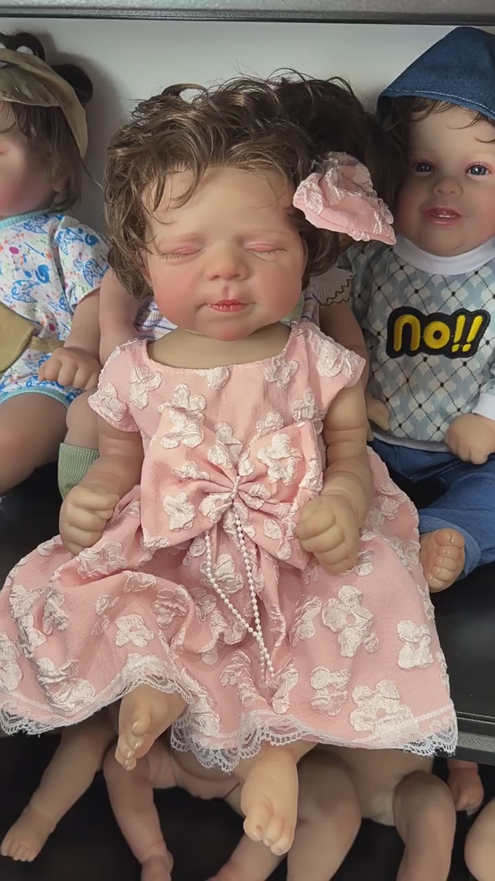 Lifelike 18 Inch with Full Vinyl Reborn Style Doll, Flexible Limbs, Great Gift for Festive Moments and Birthday Celebrations
