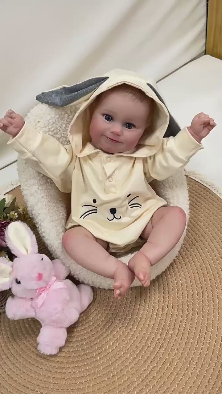 19inch Handmade Lifelike Reborn Baby Doll with Cloth Body Realistic 3D Skin Children Play Toy for Little Girls