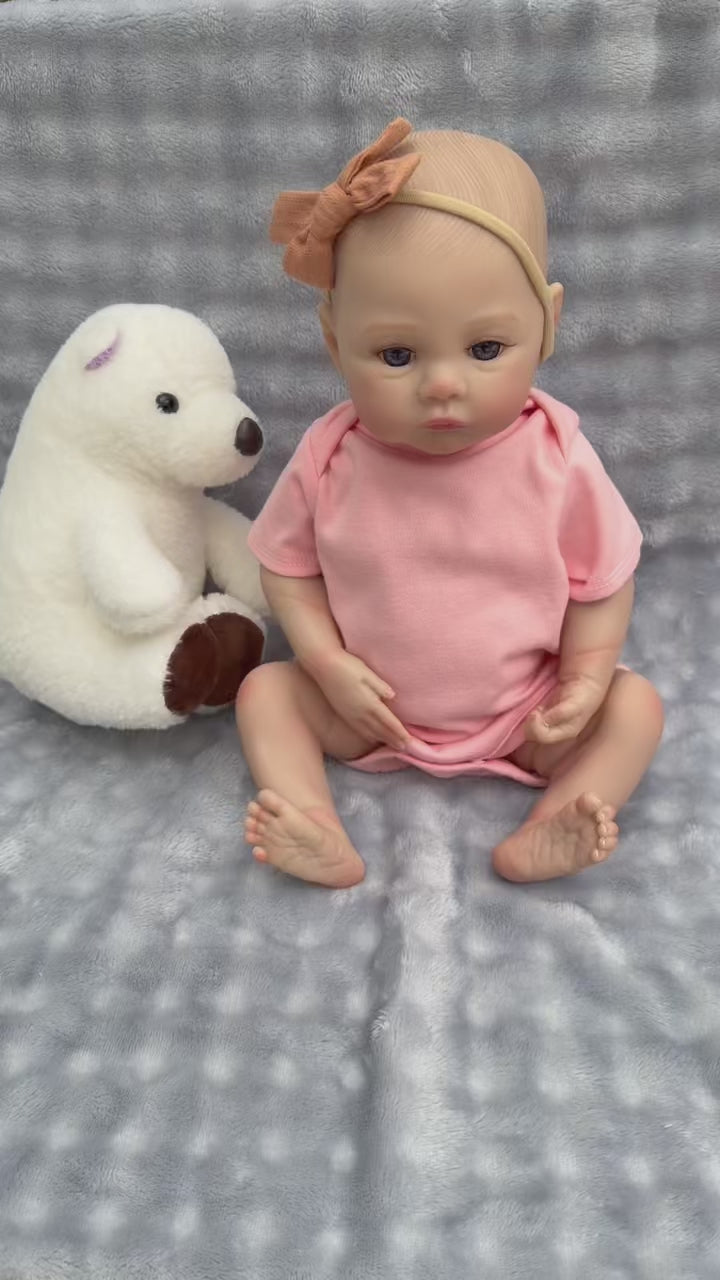18-Inch/45cm Full Vinyl Reborn Baby Girl - 49cm Anatomically Correct Waterproof Doll with Hand-Painted Hair
