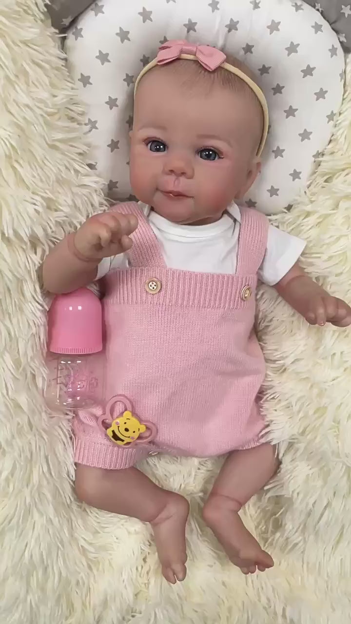 20Inch Real Life Reborn Baby Doll with Cloth Body True-to-Life 3D Skin Handmade Newborn Style Doll Toy for Girls