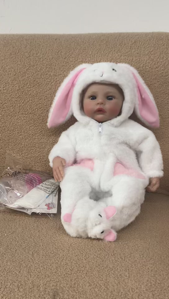 18inch Newreborn Baby Doll Lifelike Cuddly Figure with 3D Skin Multiple Layers Painting Visible Veins