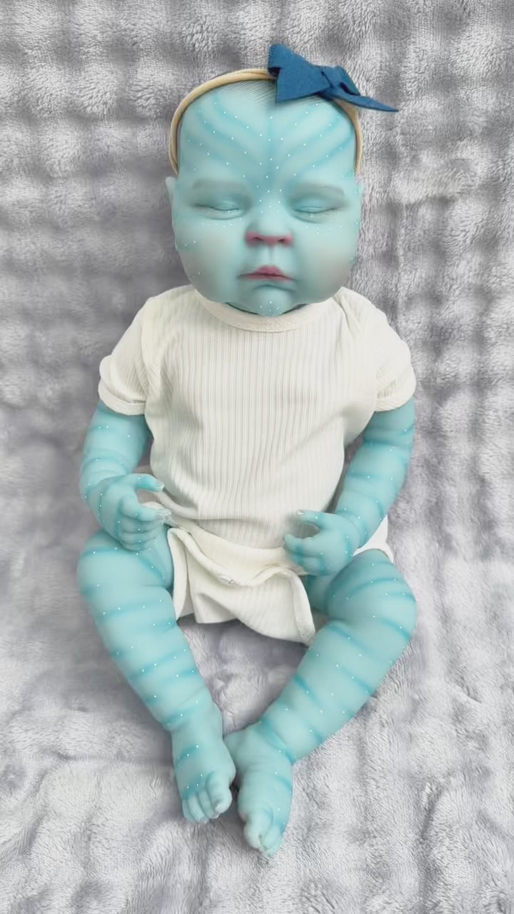 18-Inch/45cm Avatar Reborn Doll - Full Body Vinyl Waterproof 3D Skin Art
