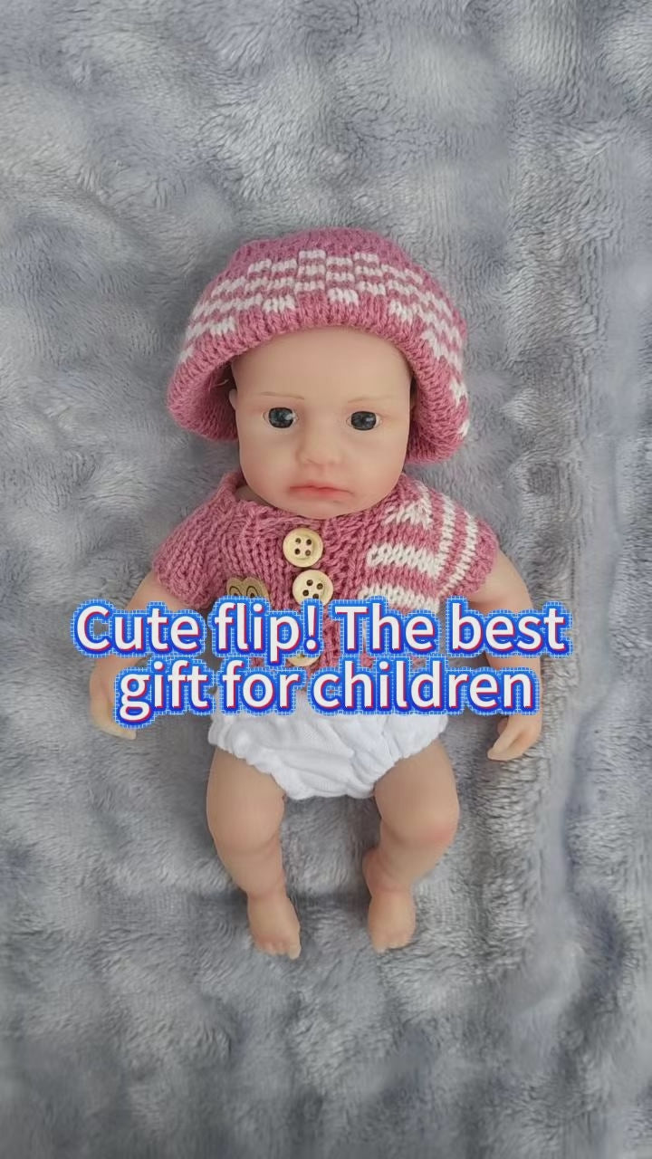 8 Inch Short Sleeve Powder Sweater Full Silicone Reborn Doll