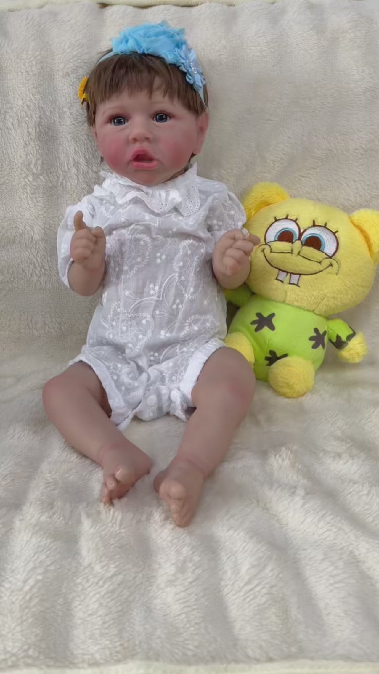 22-Inch/55cm Full Body Vinyl Reborn Girl - 55cm Life-Size Waterproof Baby Doll with Rooted Hair & Bathable Body