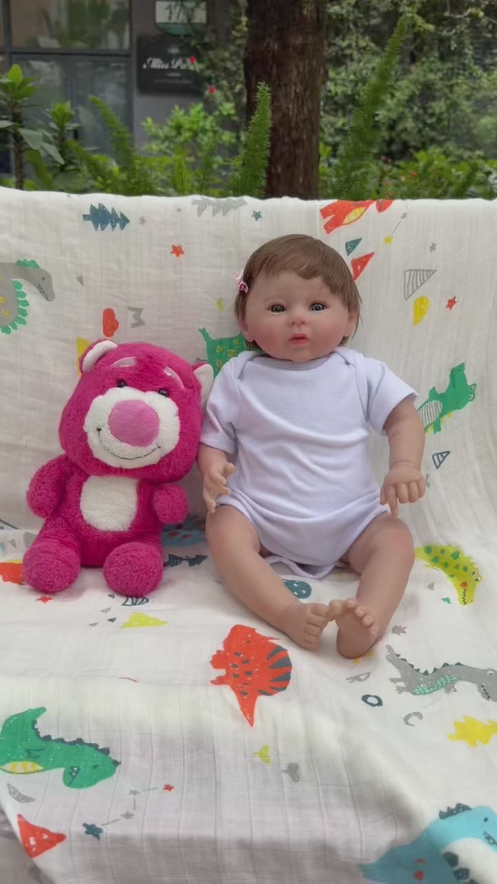 20 inch Reborn Dolls with Cloth Body Touch Soft lmplanted Hair Newborn Baby Dolls Toys for Girls Reborn Dolls