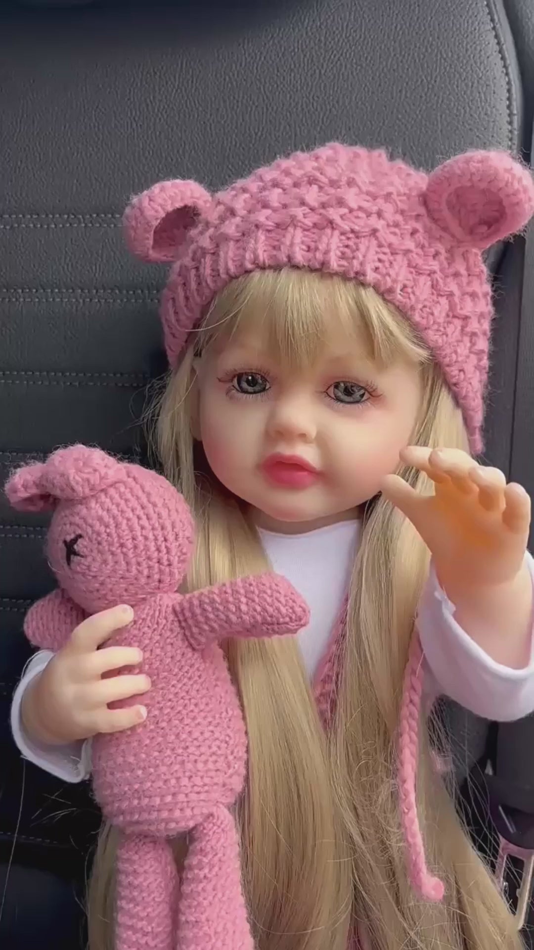 Interactive Talking Reborn Baby Doll 22 Inch 55cm Full Body Soft Vinyl Realistic Toddler Girl with Long Brown Hair and English Speaking Functions