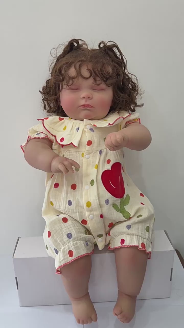 24 Inch Chubby Figure with Cloth Body Doll, Creative Dress‑Up Toy as Gift for Children and Adult Doll Lovers on Festive Days