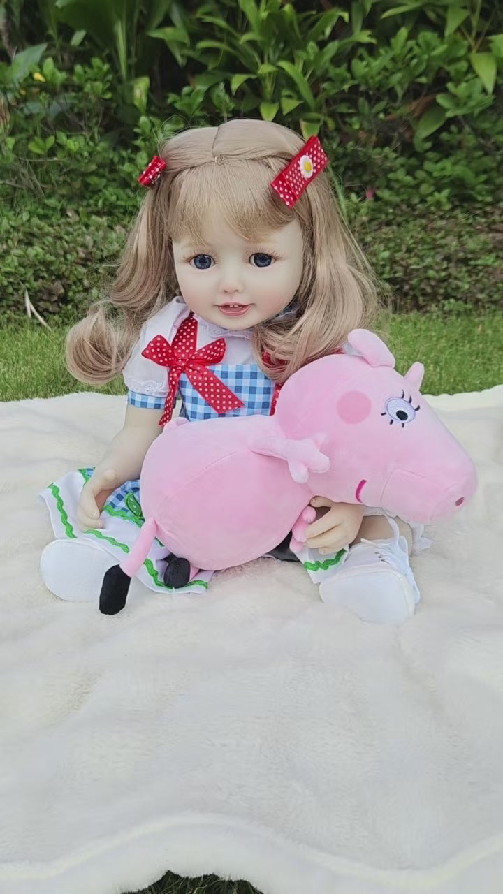 22 inch Multi-Layer Hand Painted Reborn Doll with Full vinyl body Soft Real Skin Texture Ideal Therapeutic Comfort Companion Gift Set