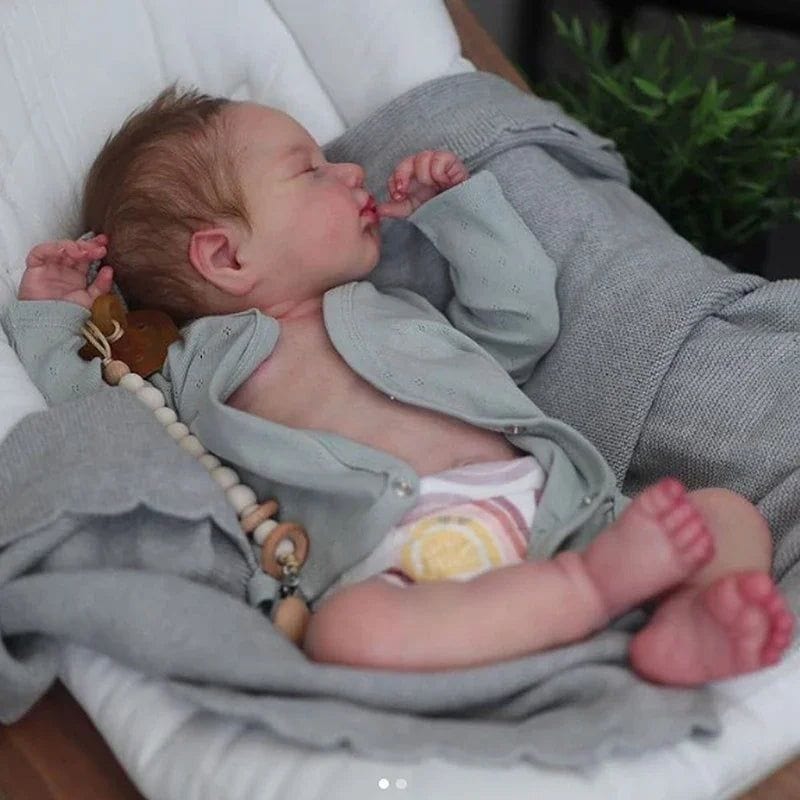 18-Inch/45cm Sleeping Reborn Juan Doll - 45cm Full Body Vinyl Waterproof Baby with Rooted Hair