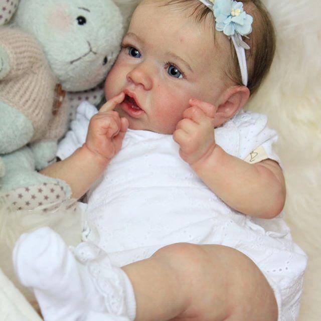 22-Inch/55cm Full Body Vinyl Reborn Girl - 55cm Life-Size Waterproof Baby Doll with Rooted Hair & Bathable Body