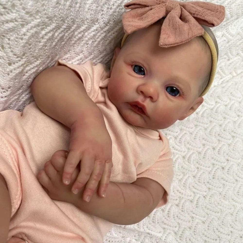 18-Inch/45cm Full Vinyl Reborn Baby Girl - 49cm Anatomically Correct Waterproof Doll with Hand-Painted Hair