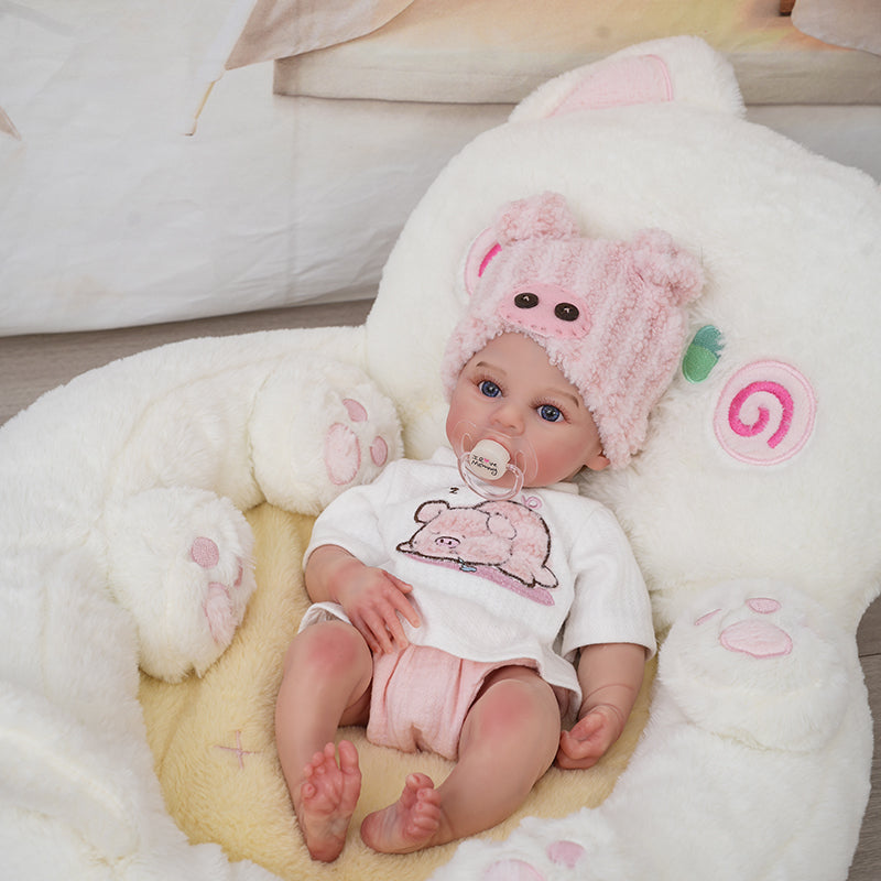 16 Inch/40cm Full Silicone Reborn Baby Girl Doll with Blue Eyes