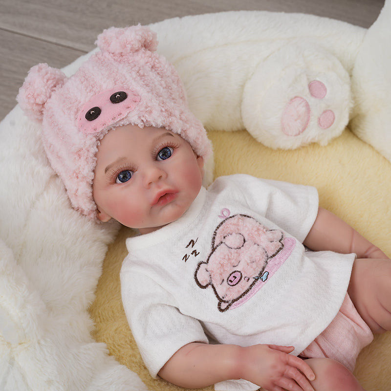 16 Inch/40cm Full Silicone Reborn Baby Girl Doll with Blue Eyes